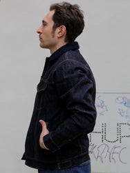 Momotaro Jeans 15.7Oz Denim Boa Jacket - Indigo (MXOT11023A)