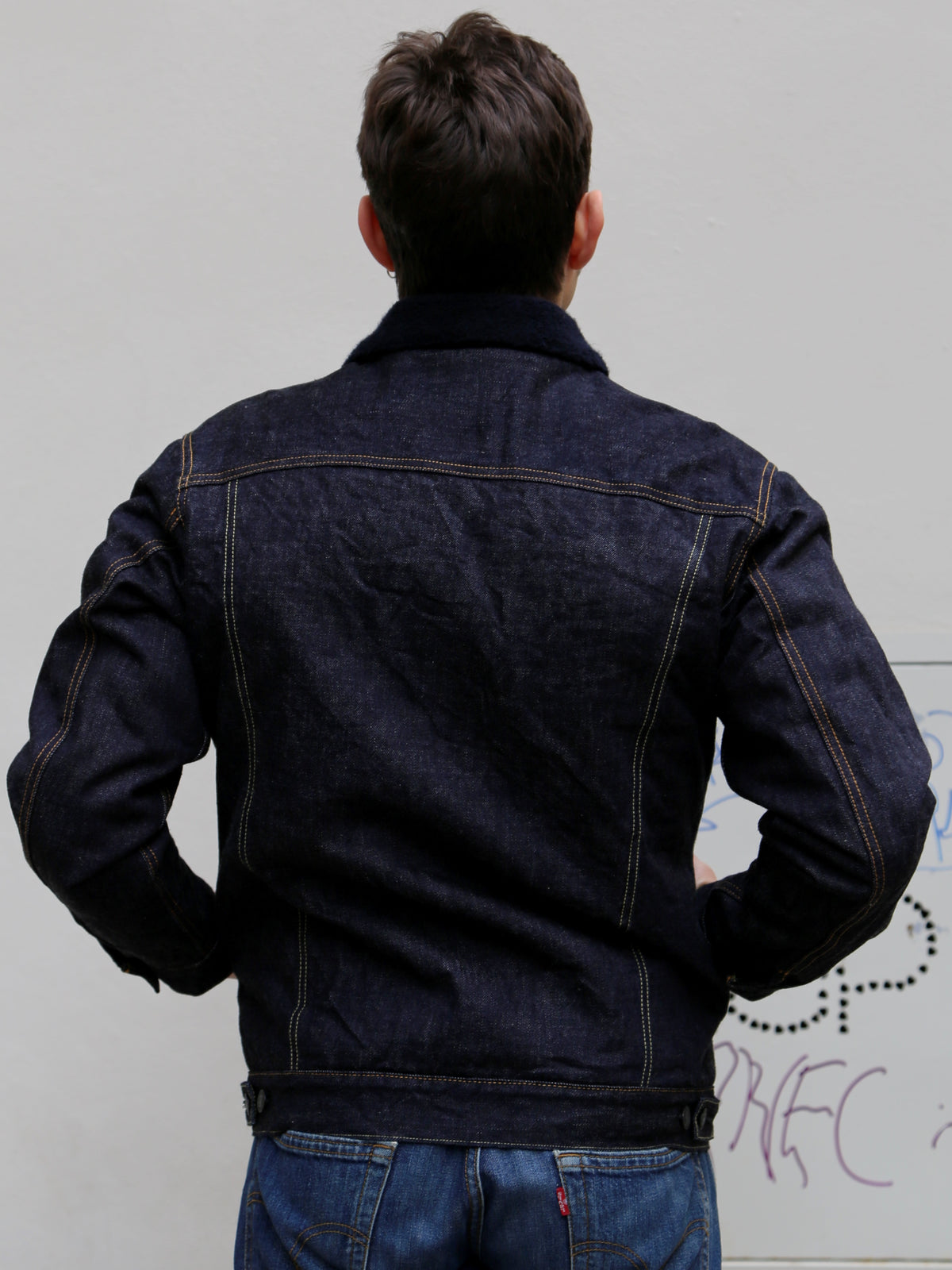 Momotaro Jeans 15.7Oz Denim Boa Jacket - Indigo (MXOT11023A)