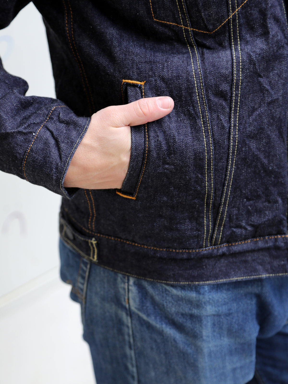 Momotaro Jeans 15.7Oz Denim Boa Jacket - Indigo (MXOT11023A)