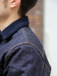 Momotaro Jeans 15.7Oz Denim Boa Jacket - Indigo (MXOT11023A)