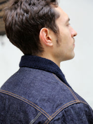 Momotaro Jeans 15.7Oz Denim Boa Jacket - Indigo (MXOT11023A)