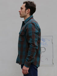 Indigofera Norris Shirt - Petrol/Brown (6678-887-05)