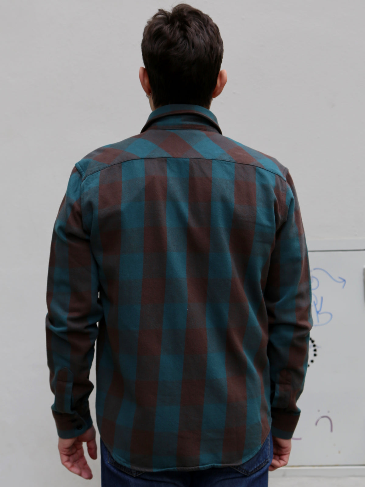 Indigofera Norris Shirt - Petrol/Brown (6678-887-05)