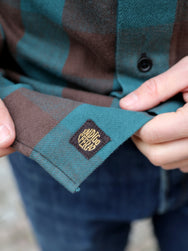 Indigofera Norris Shirt - Petrol/Brown (6678-887-05)