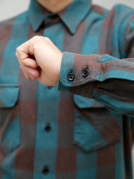 Indigofera Norris Shirt - Petrol/Brown (6678-887-05)