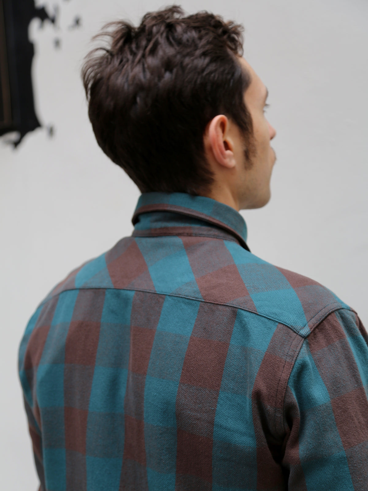 Indigofera Norris Shirt - Petrol/Brown (6678-887-05)