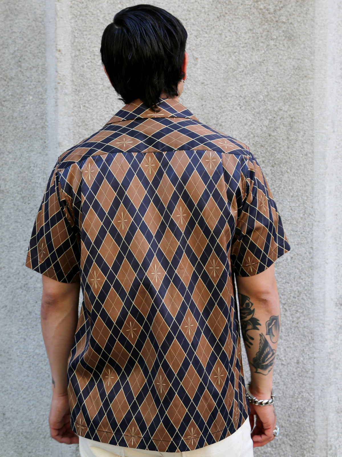 Samurai Jeans "Narahira" Snake Pattern Shirt – Brown (SSA25-01)