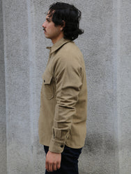 Fleurs de Bagne La Surchemise “Olerón” Moleskine – Kaki Sand