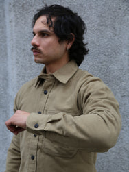 Fleurs de Bagne La Surchemise “Olerón” Moleskine – Kaki Sand