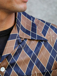 Samurai Jeans "Narahira" Snake Pattern Shirt – Brown (SSA25-01)
