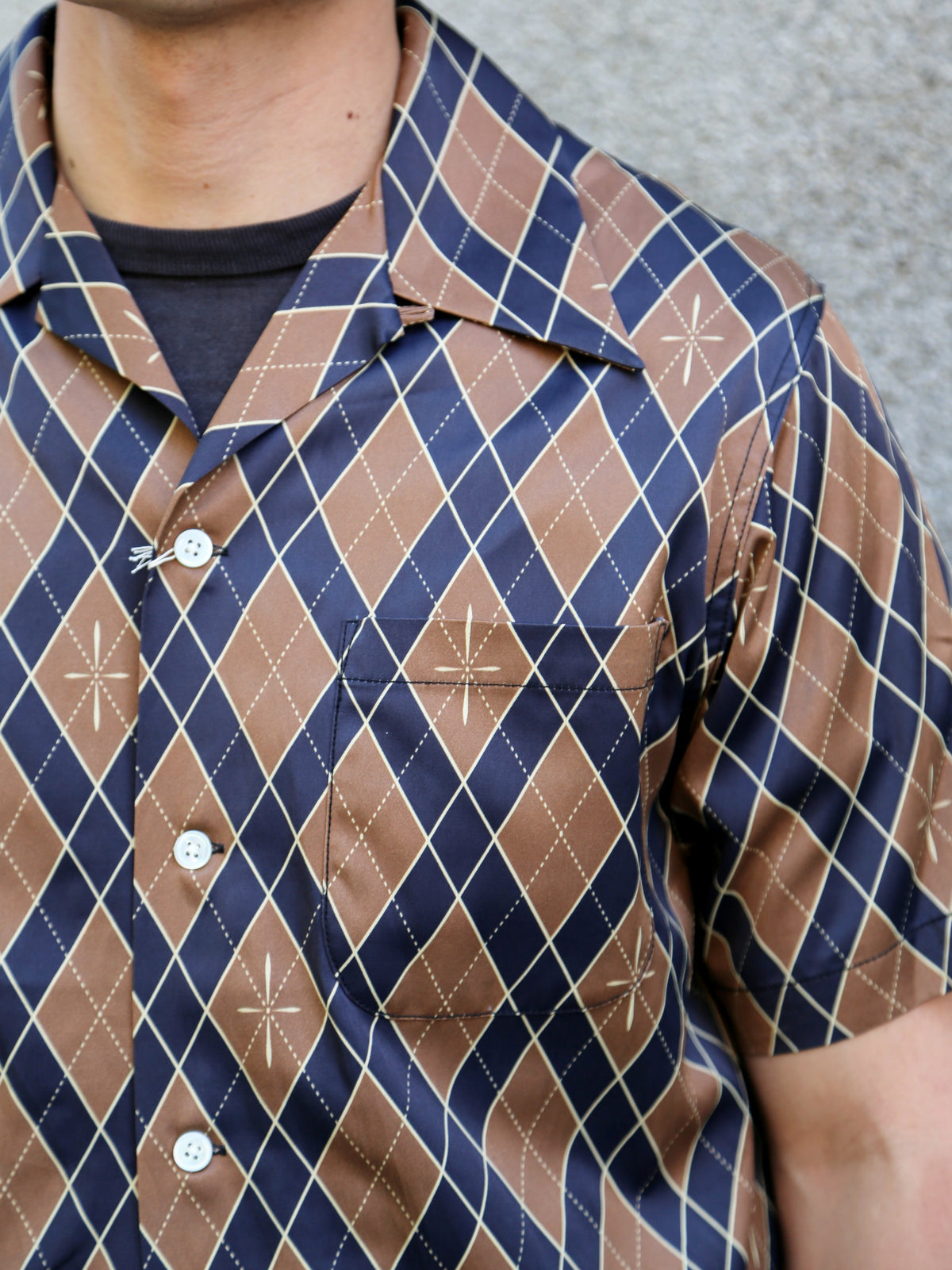 Samurai Jeans "Narahira" Snake Pattern Shirt – Brown (SSA25-01)