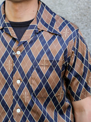 Samurai Jeans "Narahira" Snake Pattern Shirt – Brown (SSA25-01)