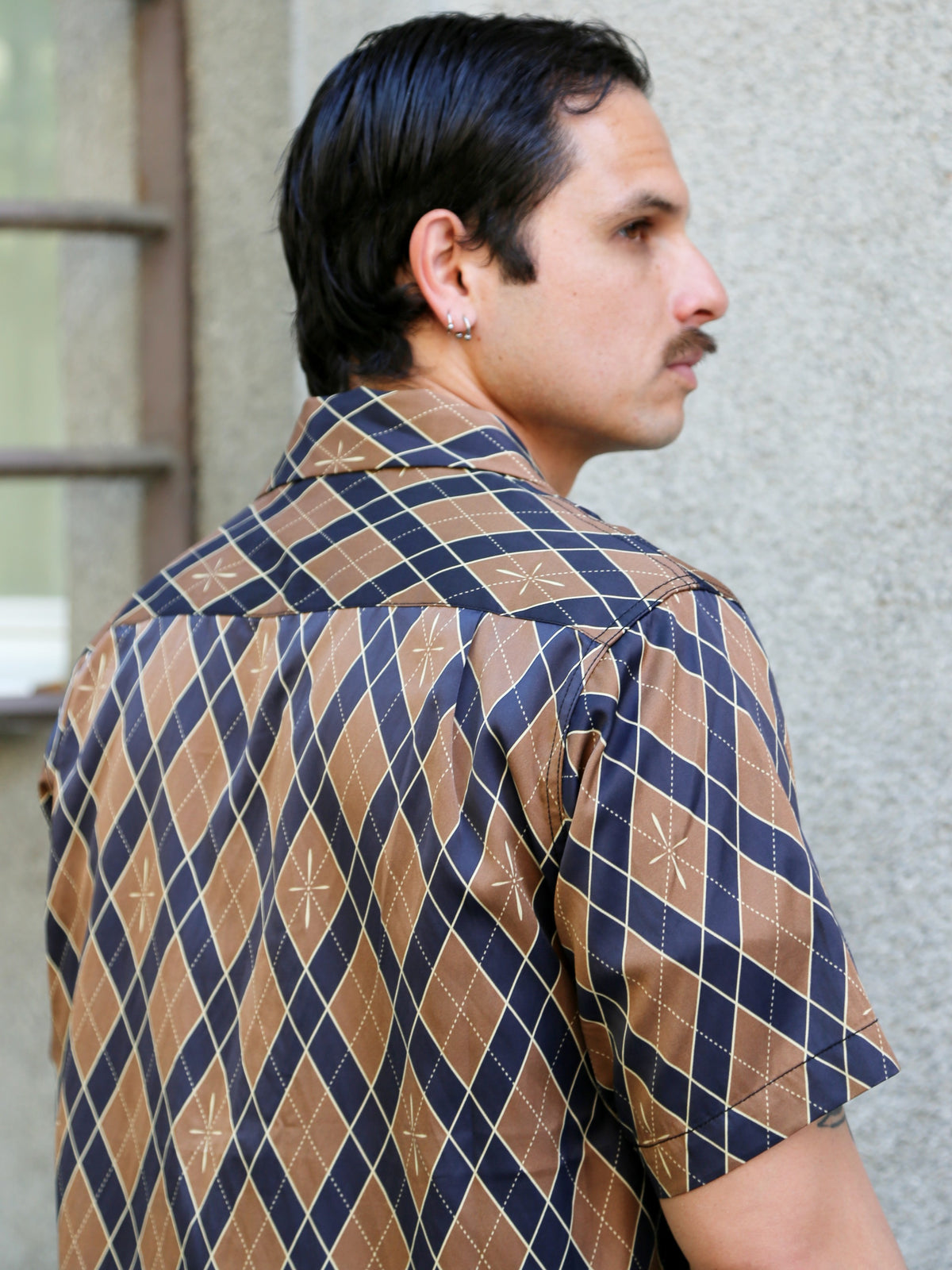 Samurai Jeans "Narahira" Snake Pattern Shirt – Brown (SSA25-01)