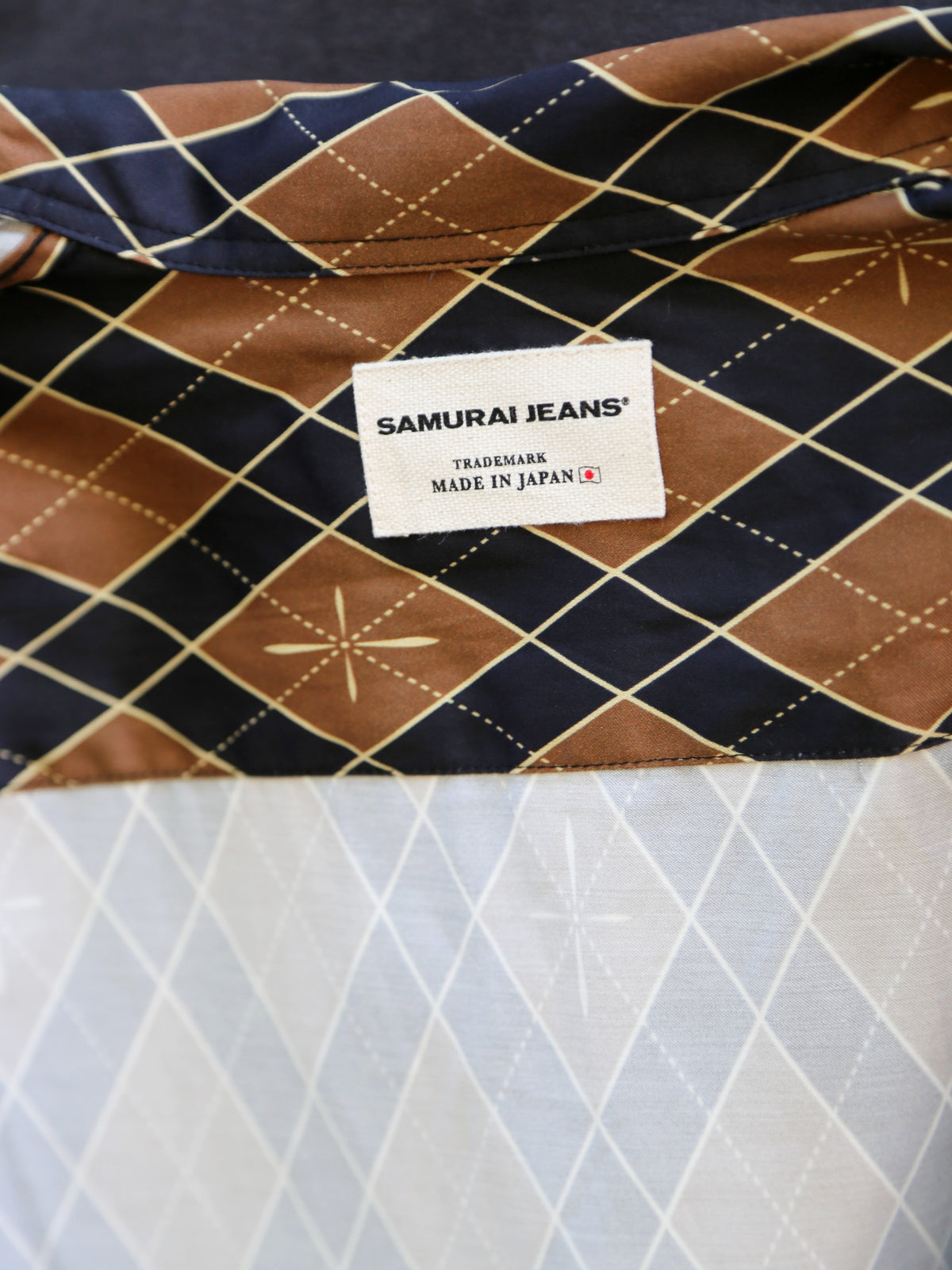 Samurai Jeans "Narahira" Snake Pattern Shirt – Brown (SSA25-01)