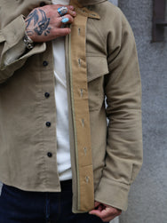 Fleurs de Bagne La Surchemise “Olerón” Moleskine – Kaki Sand