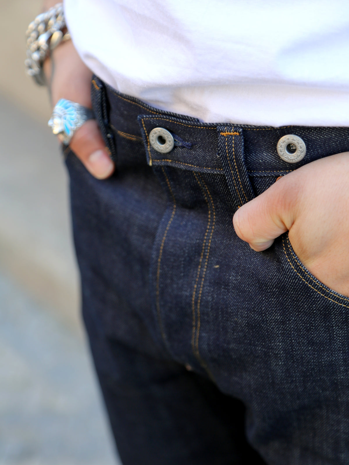 Blue Blanket Denim Pants Single Needle (P35 JP14)