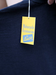 The Real McCoy's Buco Flying Wheel Striped Sleeve Tee – Black/White (BC25001-301)