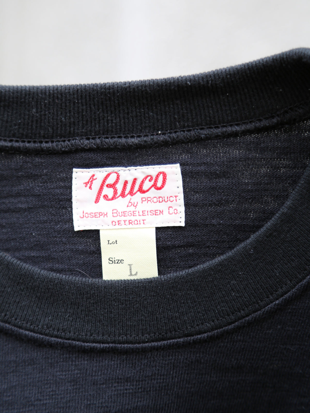 The Real McCoy's Buco Flying Wheel Striped Sleeve Tee – Black/White (BC25001-301)