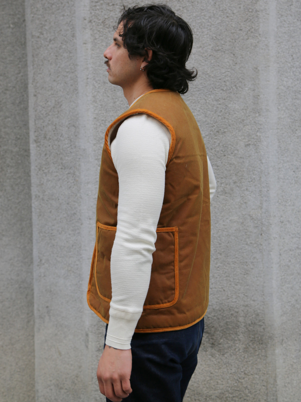 Fleurs de Bagne Gilet Discipline – Gold Wax Halley Stevenson / White Fur (W23-011M)