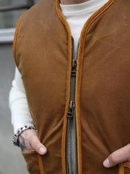 Fleurs de Bagne Gilet Discipline – Gold Wax Halley Stevenson / White Fur (W23-011M)