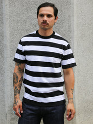 The Real McCoy's Buco Stripe Tee S/S – Black/White (BC24002-010)