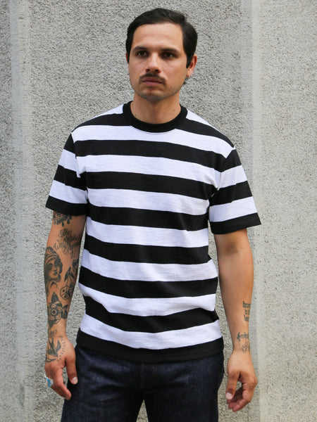 The Real McCoy's Buco Stripe Tee S/S – Black/White (BC24002-010)