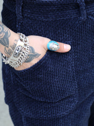 Black Sign 1920 Waffle Cord Montgomery Trousers – Deep Navy (BSFP-23507)