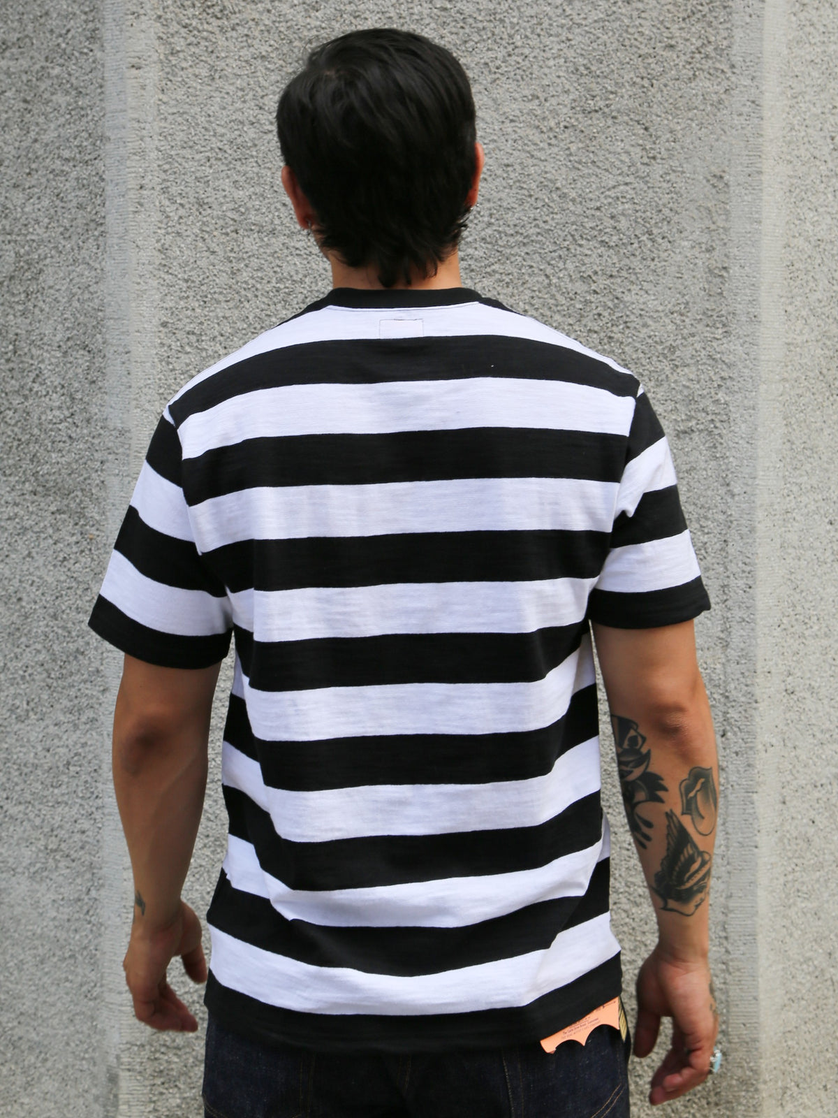 The Real McCoy's Buco Stripe Tee S/S – Black/White (BC24002-010)