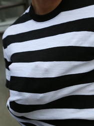 The Real McCoy's Buco Stripe Tee S/S – Black/White (BC24002-010)