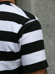 The Real McCoy's Buco Stripe Tee S/S – Black/White (BC24002-010)
