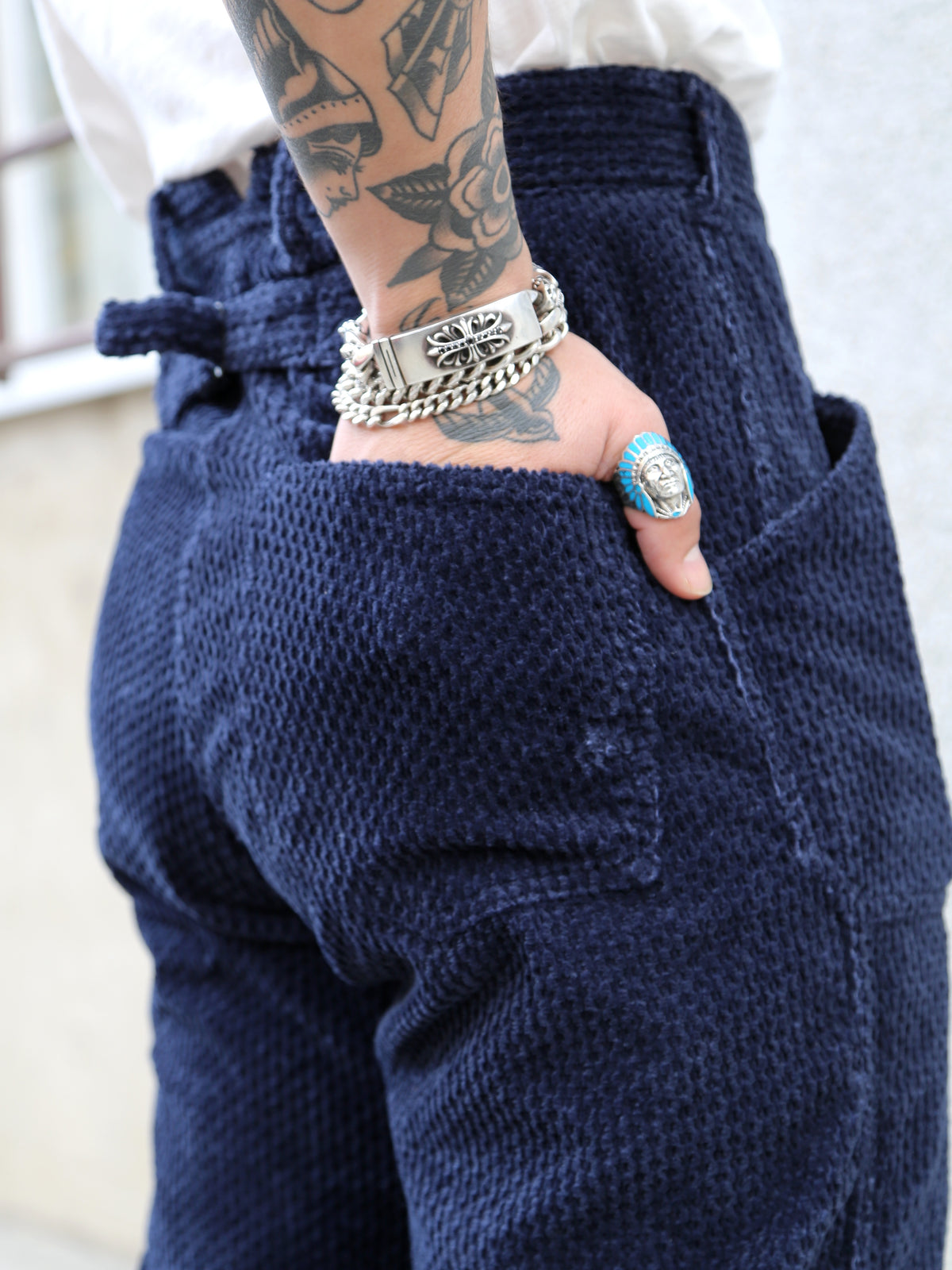 Black Sign 1920 Waffle Cord Montgomery Trousers – Deep Navy (BSFP-23507)