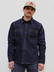Studio D'Artsian 15Oz "AISHIBUZOME" Natural Indigo X Kakishibu Denim Shrit (D5702)
