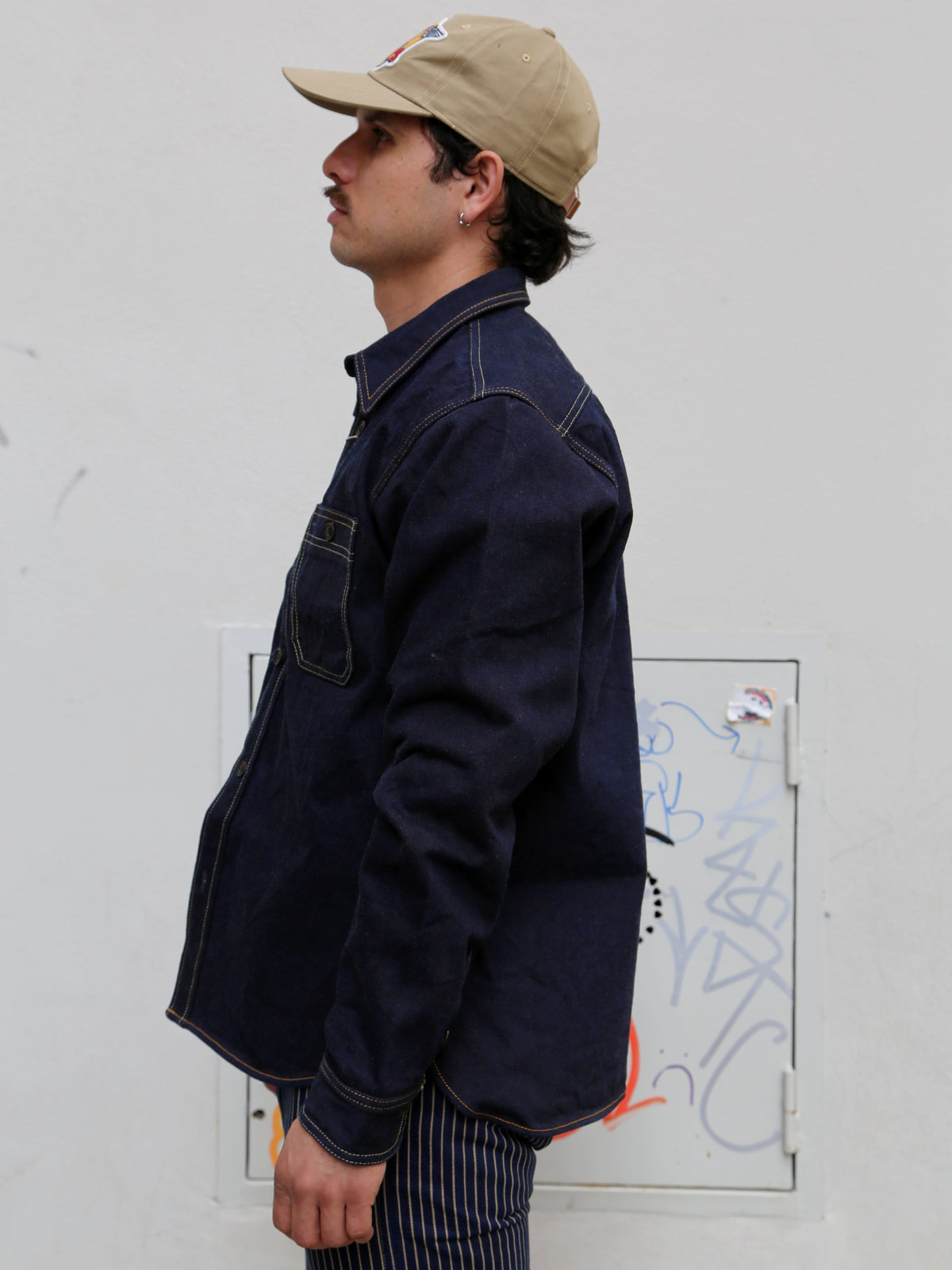 Studio D'Artsian 15Oz "AISHIBUZOME" Natural Indigo X Kakishibu Denim Shrit (D5702)