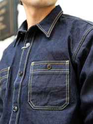 Studio D'Artsian 15Oz "AISHIBUZOME" Natural Indigo X Kakishibu Denim Shrit (D5702)