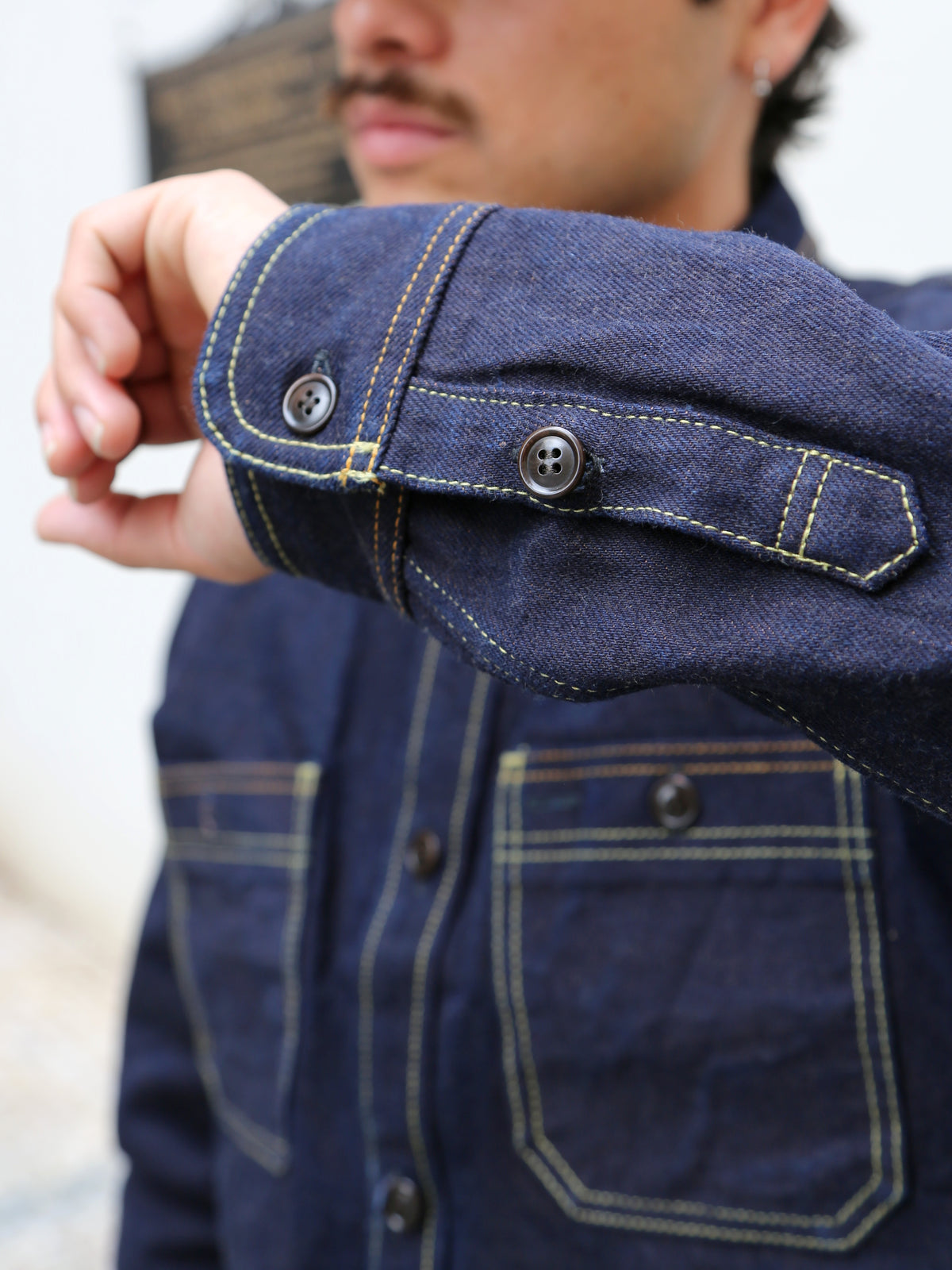Studio D'Artsian 15Oz "AISHIBUZOME" Natural Indigo X Kakishibu Denim Shrit (D5702)
