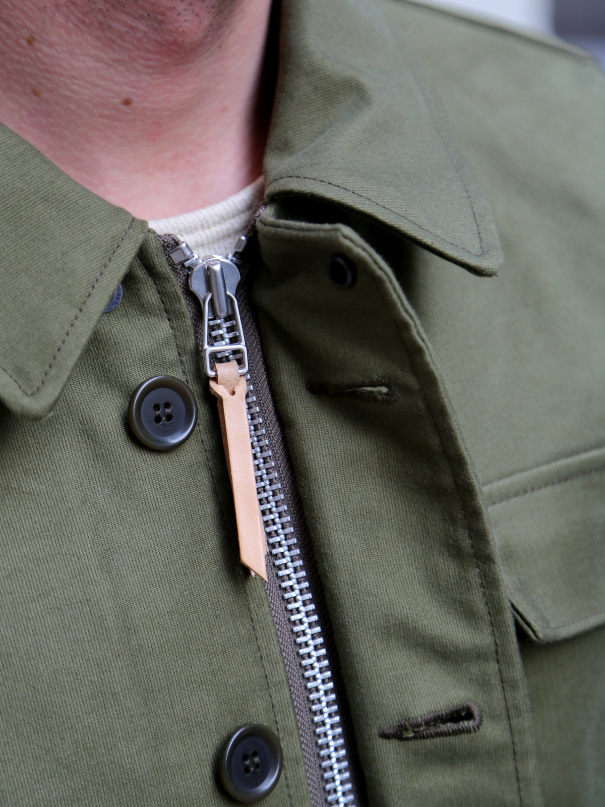 Iron Heart IHM-40-GRN Whipcord A2 Deck Jacket - Olive Drab Green