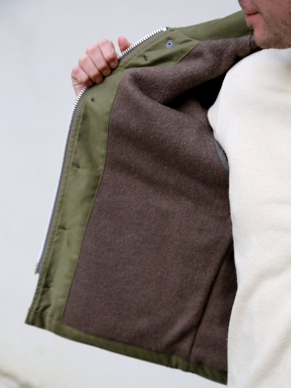 Iron Heart IHM-40-GRN Whipcord A2 Deck Jacket - Olive Drab Green