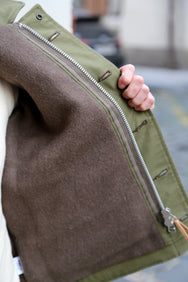 Iron Heart IHM-40-GRN Whipcord A2 Deck Jacket - Olive Drab Green