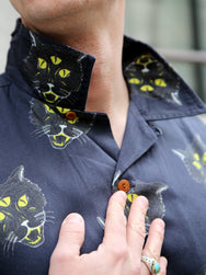 Nudie Jeans Arvid The Cat Hawaii Shirt – Antracite (140894)
