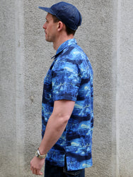 Nudie Jeans Arvid Pearls Hawaii Shirt – Blueberry (140878)
