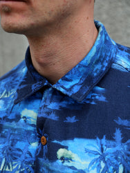 Nudie Jeans Arvid Pearls Hawaii Shirt – Blueberry (140878)