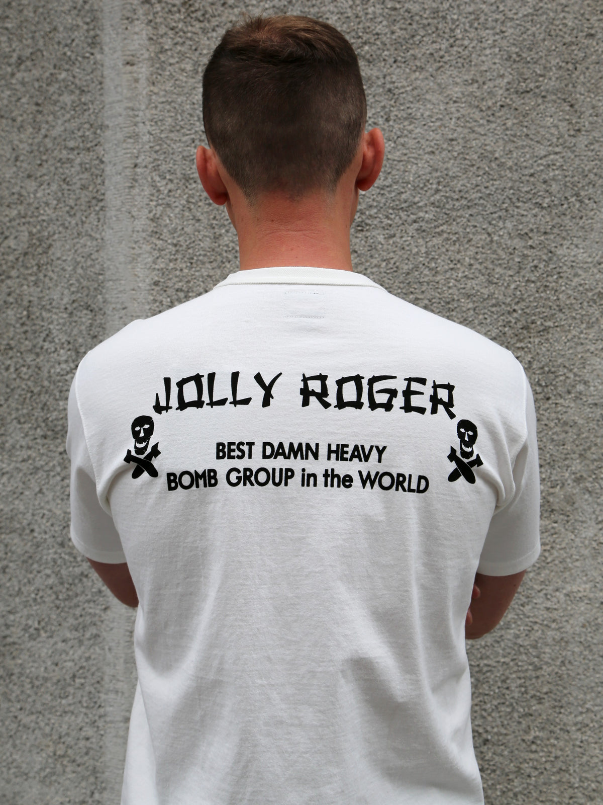 The Real McCoy's Jolly Roger Best Damn Group Military Tee – White (MC25004-010)