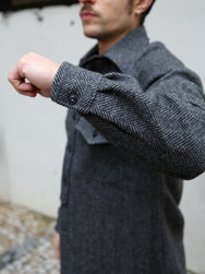 Fleurs de Bagne Oleron Shirt - HBT Wool Grey (W23-OL01L)