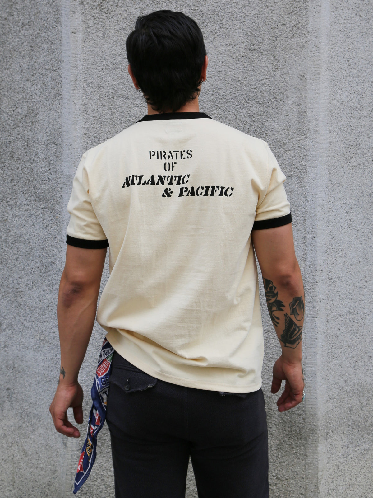 The Real McCoy's Military Tee, USS Kidd – Ecru/Black (MC25005-301)