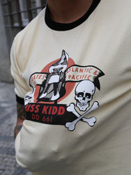 The Real McCoy's Military Tee, USS Kidd – Ecru/Black (MC25005-301)