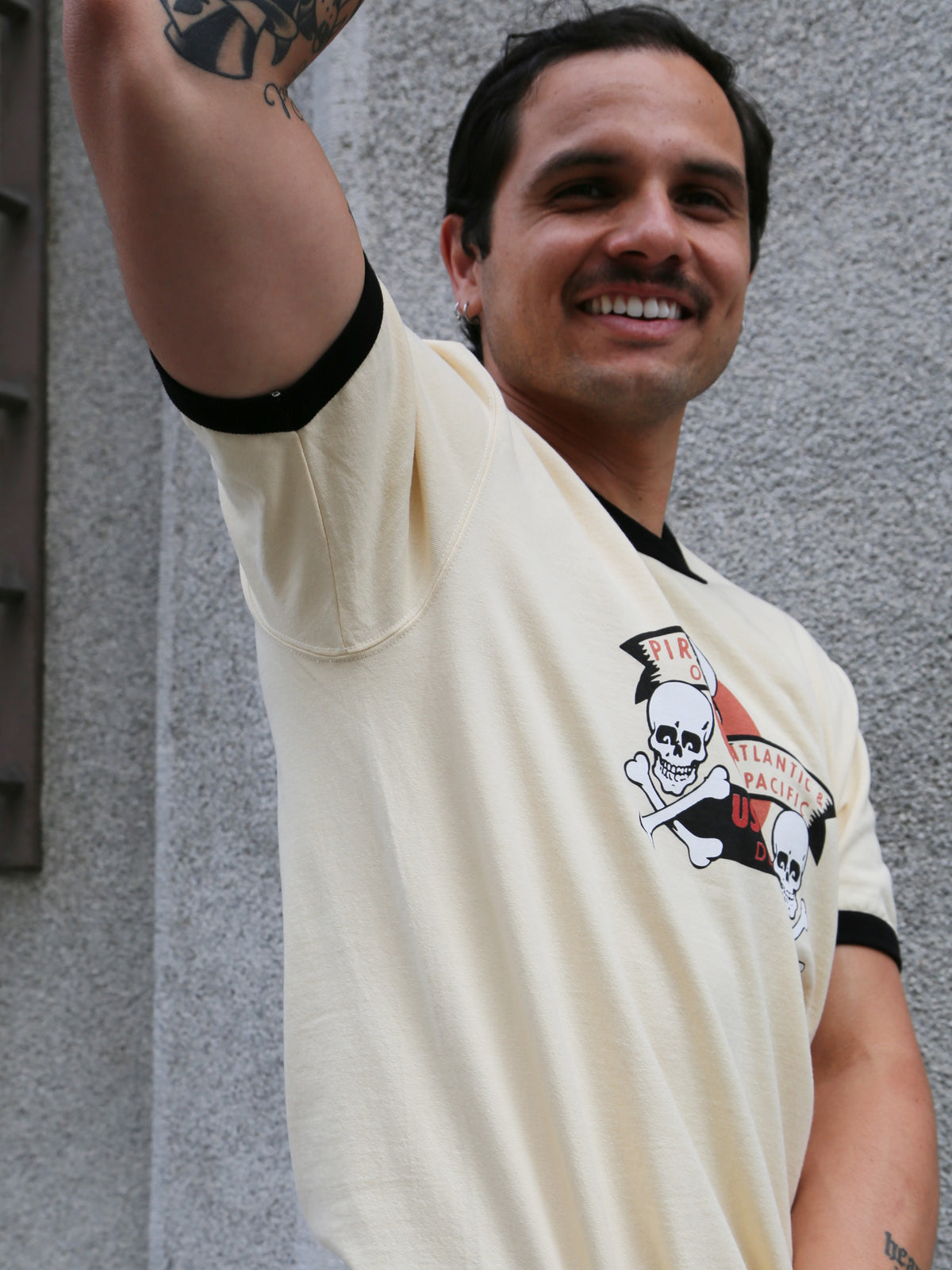 The Real McCoy's Military Tee, USS Kidd – Ecru/Black (MC25005-301)