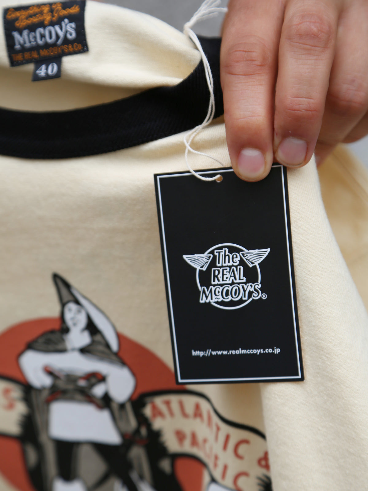 The Real McCoy's Military Tee, USS Kidd – Ecru/Black (MC25005-301)