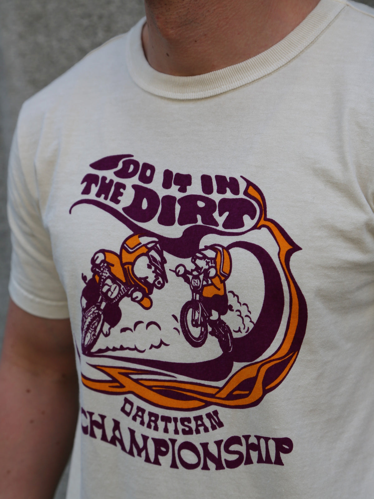 Studio d'Artisan Cotton Print T-Shirt Championship – Ivory (8163A)