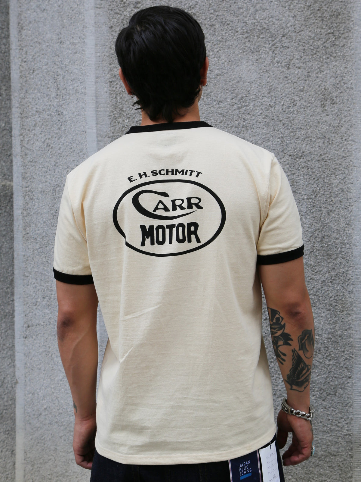 The Real McCoy's Whizz Gunner Tee – Cream/Black (MC25016-301)