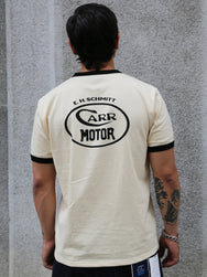 The Real McCoy's Whizz Gunner Tee – Cream/Black (MC25016-301)